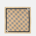 Check Silk Scarf with Contrast Border