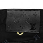 Black Slim-Fit Denim Jeans with Monogram Details