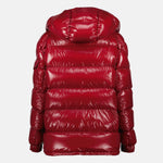 Glossy Red Hooded Puffer Jacket