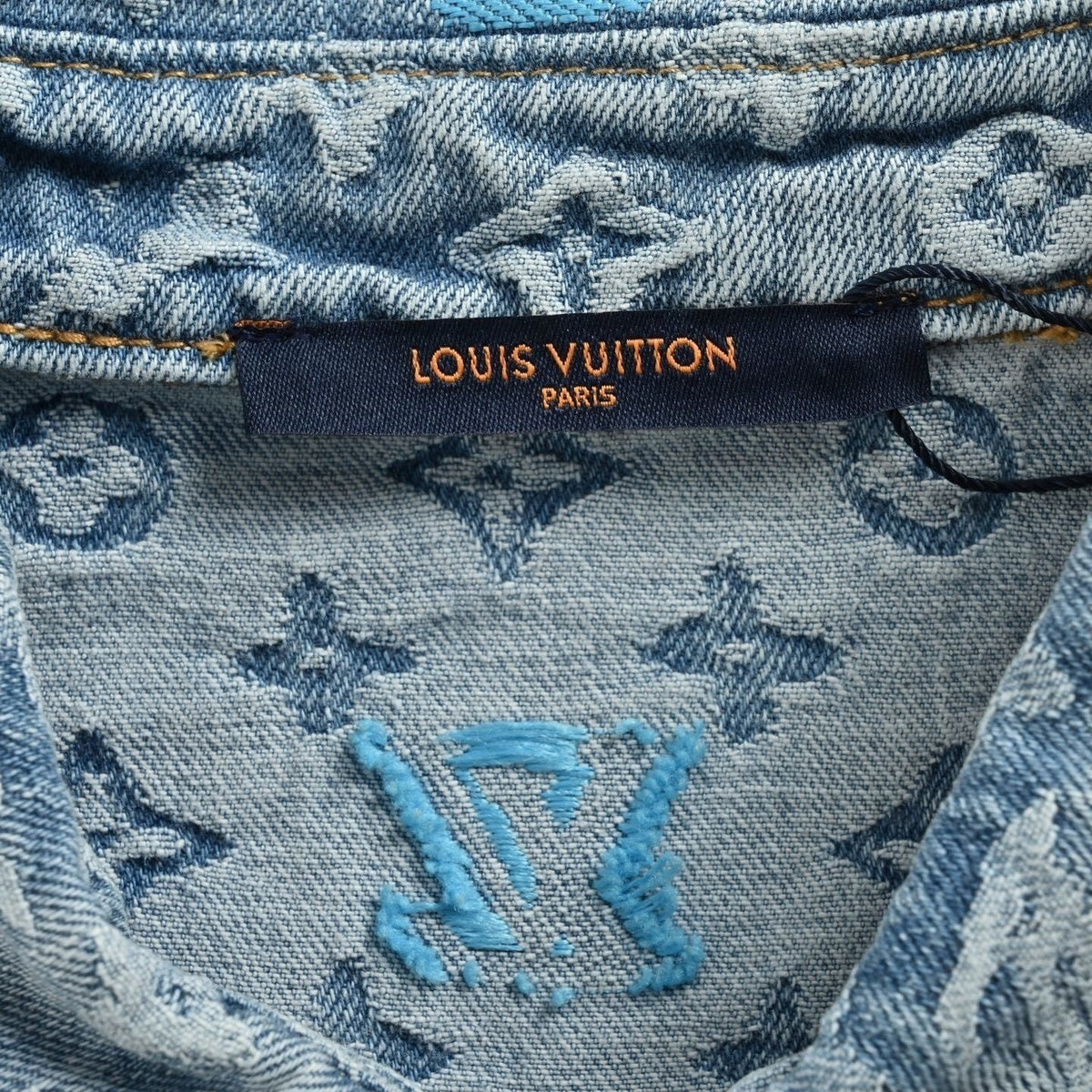 Monogram Denim Shirt – Light Blue Signature Jacquard