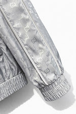 GG Jacquard Hooded Nylon Jacket – Light Grey