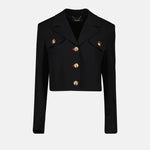Cropped Medusa Button Tailored Jacket