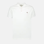 White Polo Shirt with Signature Button Detail