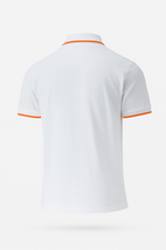 Hermès White Polo Shirt with Orange Trim and H Logo