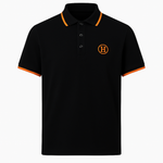 Hermès Black Polo Shirt with Orange Contrast Trim and H Logo