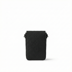 Monogram Embossed Leather Mini Utility Crossbody (All Black)