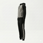 Oblique Hooded Zip-Up Tracksuit in Black