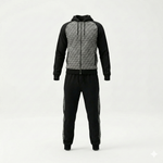 Oblique Hooded Zip-Up Tracksuit in Black