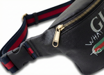 Logo Graffiti Leather Belt Bag