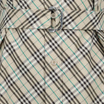 Short Sleeve Check Belted Shirt Dress – Light Beige