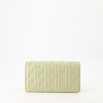 Baguette Chain Wallet – Embossed Leather (Sage Green)
