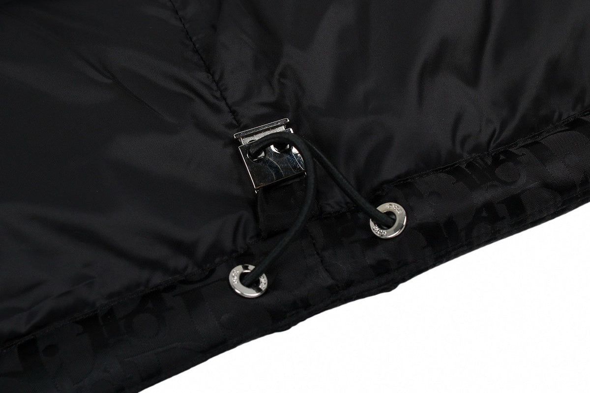 Oblique Quilted Down Jacket – Black