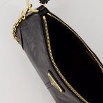 Leather Shoulder Bag with Chain Strap