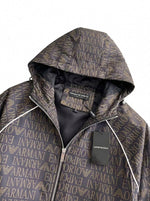 Monogram Print Hooded Windbreaker