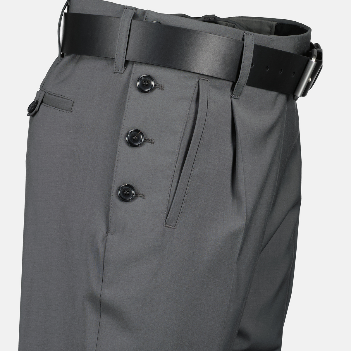 Tailored Straight-Leg Trousers with Belt