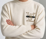 Monogram Applique Ribbed Sweater