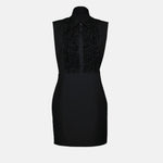 Ruffle-Bib Sleeveless Mini Dress