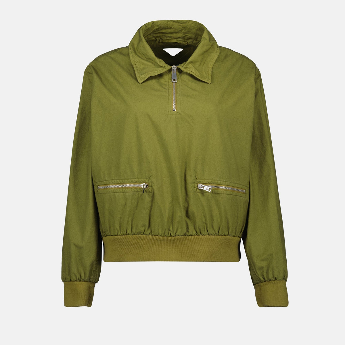 Cropped Zip-Detail Utility Jacket