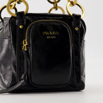 Mini Leather Shoulder Bag with Chain Detail
