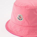 Terry Cloth Bucket Hat with Logo – Pink