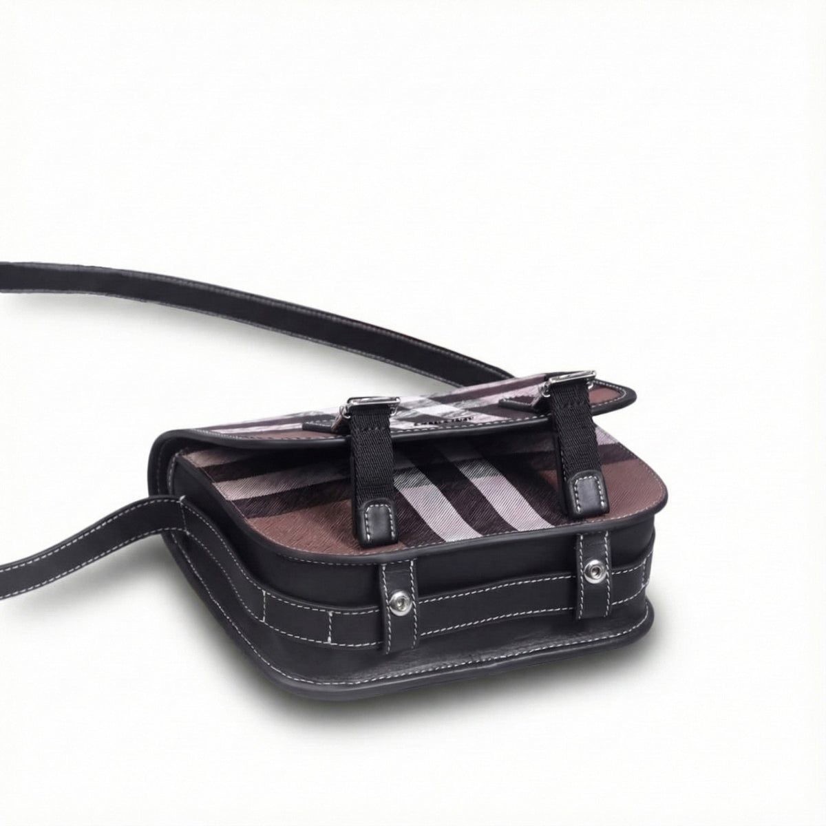 Check Crossbody Messenger Bag