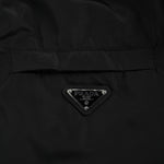 Reversible Hooded Jacket – Black Leather & Nylon Dual-Finish