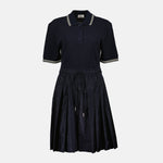 Polo Collar Drawstring Waist Dress