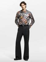 Crown & Ribbon "Pont Neuf" Print Silk-Finish Shirt