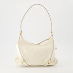 Cream Leather Buckle Detail Mini Shoulder Bag