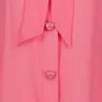 Silk Bow Blouse in Pink