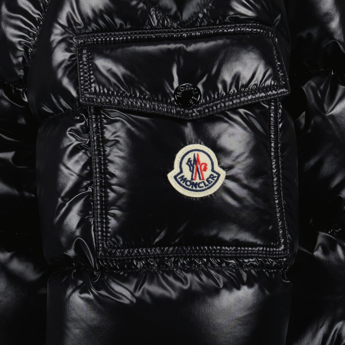 Black Glossy Hooded Puffer Jacket