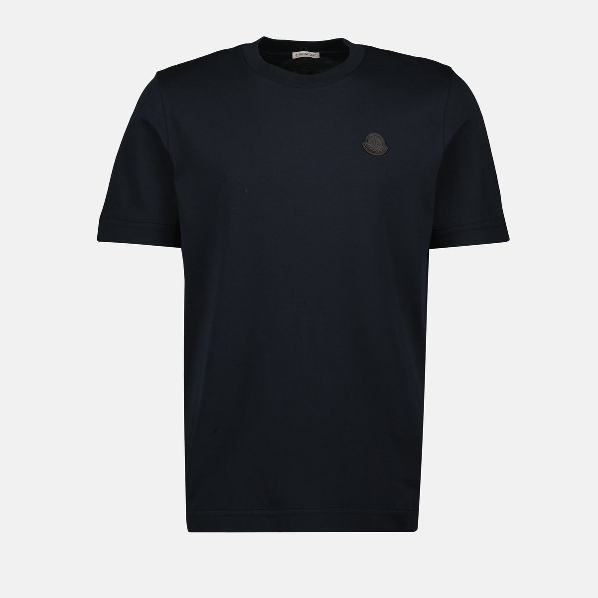 Leather Logo Cotton T-Shirt