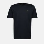 Leather Logo Cotton T-Shirt