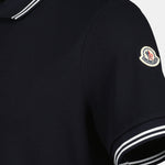 Navy Polo Shirt with Contrast Stripe Trim