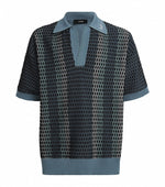 Men's Striped Knit Polo Sweater