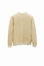 Beige and White Monogram Knit Sweater