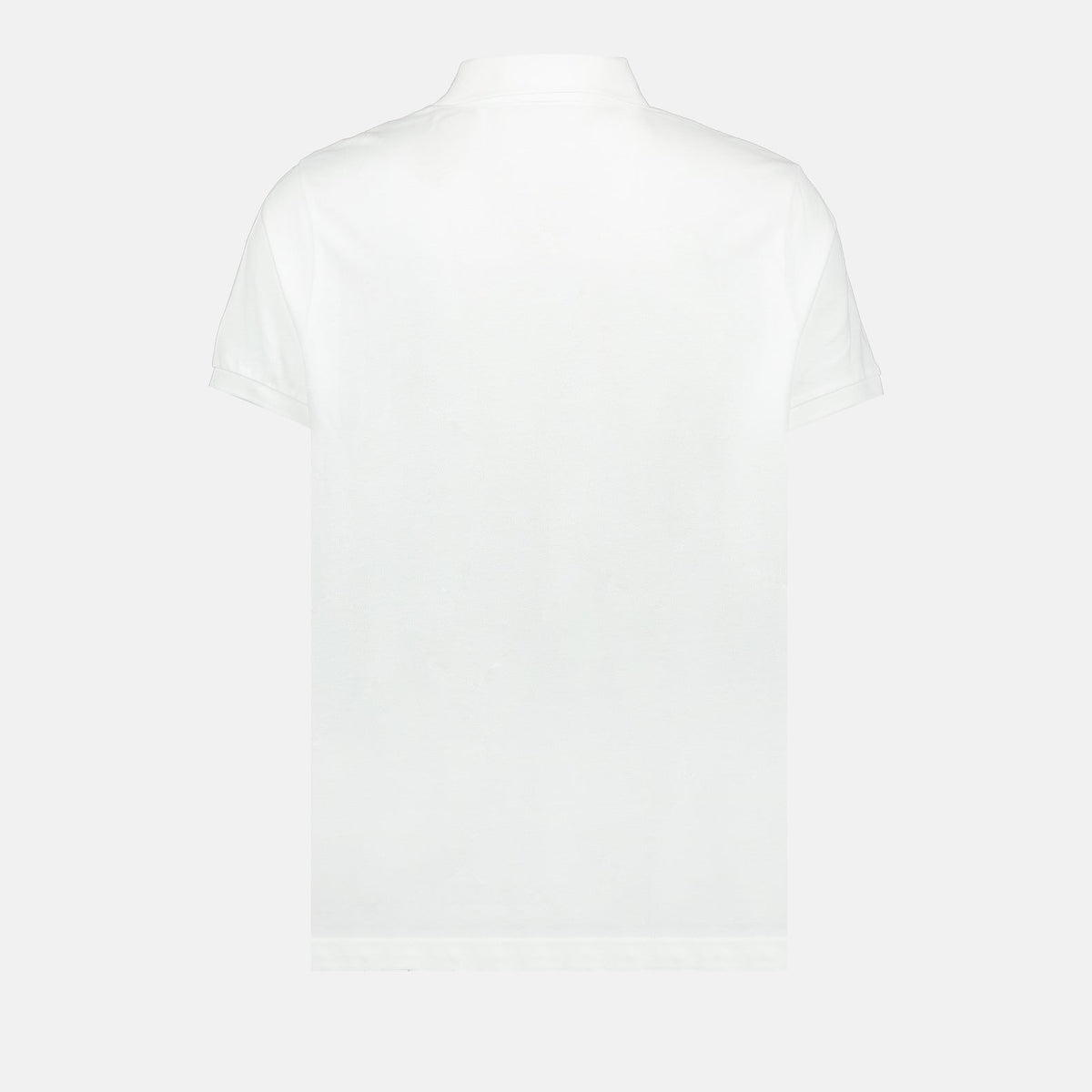 White Polo Shirt with Signature Button Detail