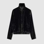 GG stretch velvet devoré zipped jacket