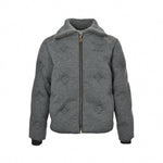 Monogram Outline Embroidered Knit Zip Jacket