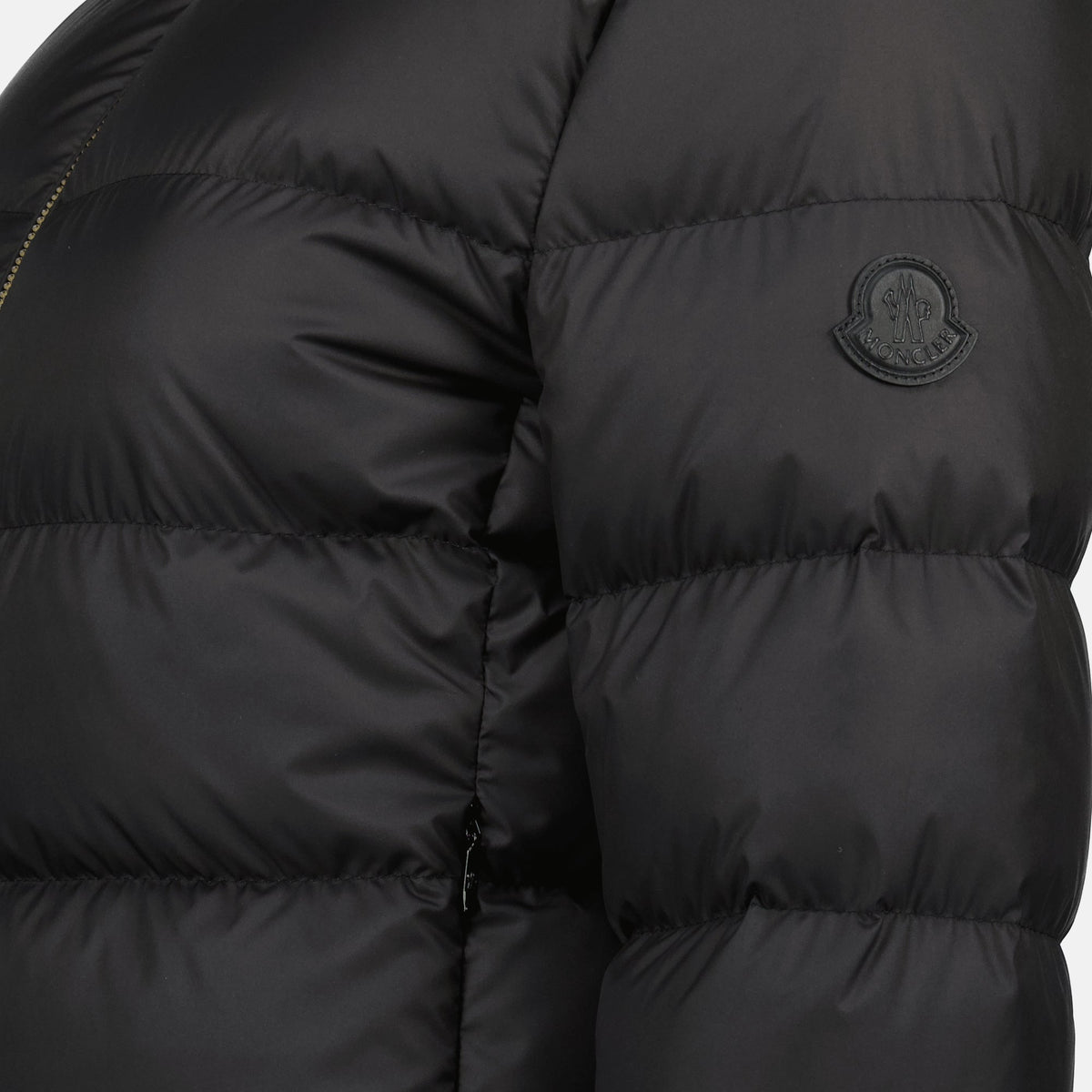Cropped Down Jacket with Gold Zip