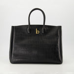 Croc-Embossed Leather Tote Bag