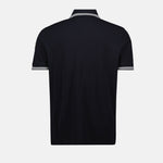 Navy Polo Shirt with Contrast Stripe Trim