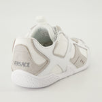 White and Beige Panel Sneakers