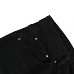 Black Slim-Fit Denim Jeans with Monogram Details