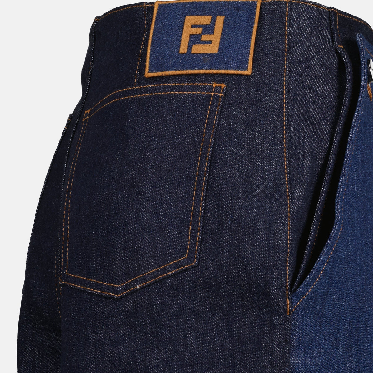 Bicolor Denim Shorts