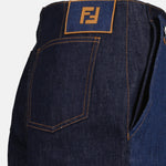 Bicolor Denim Shorts