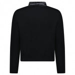 Padded Wool Zip-Up Cardigan - Black