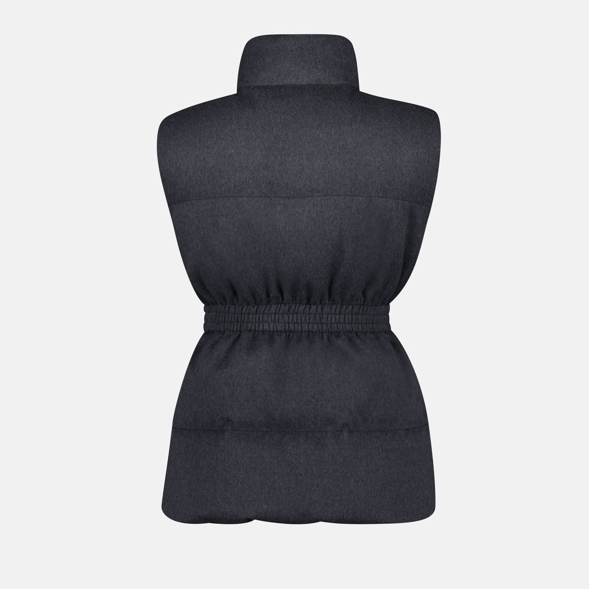 Belted Padded Vest with High Collar