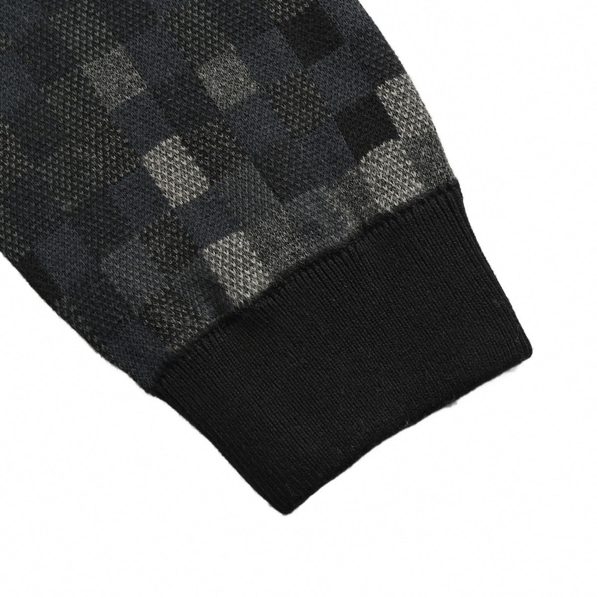 LV Pixelated Knit Crewneck Sweater – Black & Grey