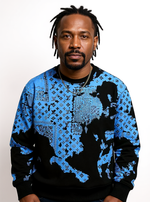 Blue Monogram Bandana Print Sweatshirt